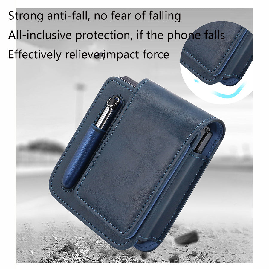 Suitable for Samsung Flip 3/4/5/6 Folding Screen Mobile Phone Belt Bag with Pen Slot