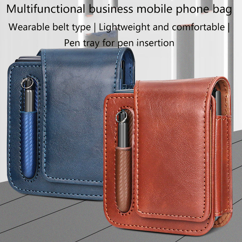 Suitable for Samsung Flip 3/4/5/6 Folding Screen Mobile Phone Belt Bag with Pen Slot