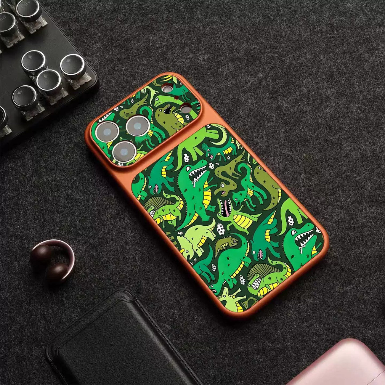 Matte Abstract Dinosaur iPhone Case