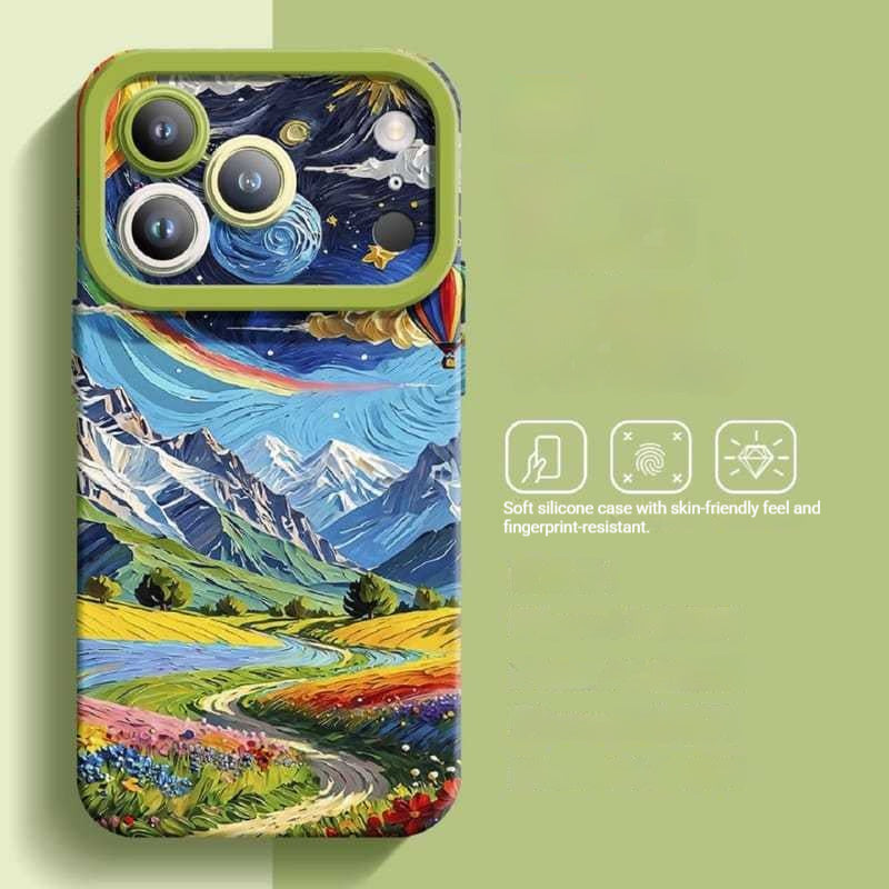 Oil Painting Floral Style Full-Coverage Shockproof iPhone Case