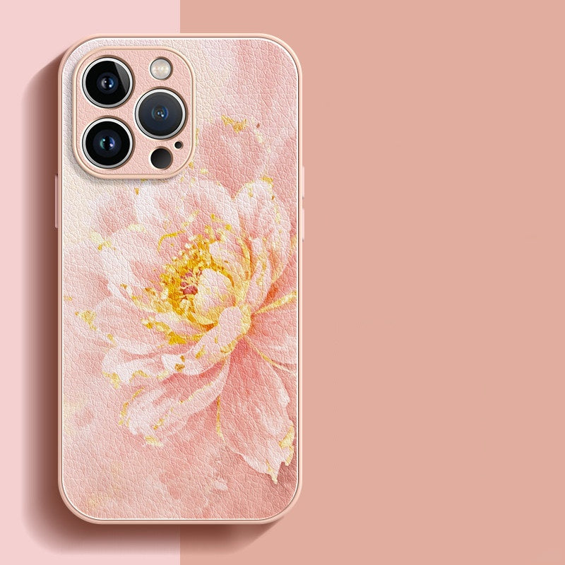 Painted Peony Apple Phone Case