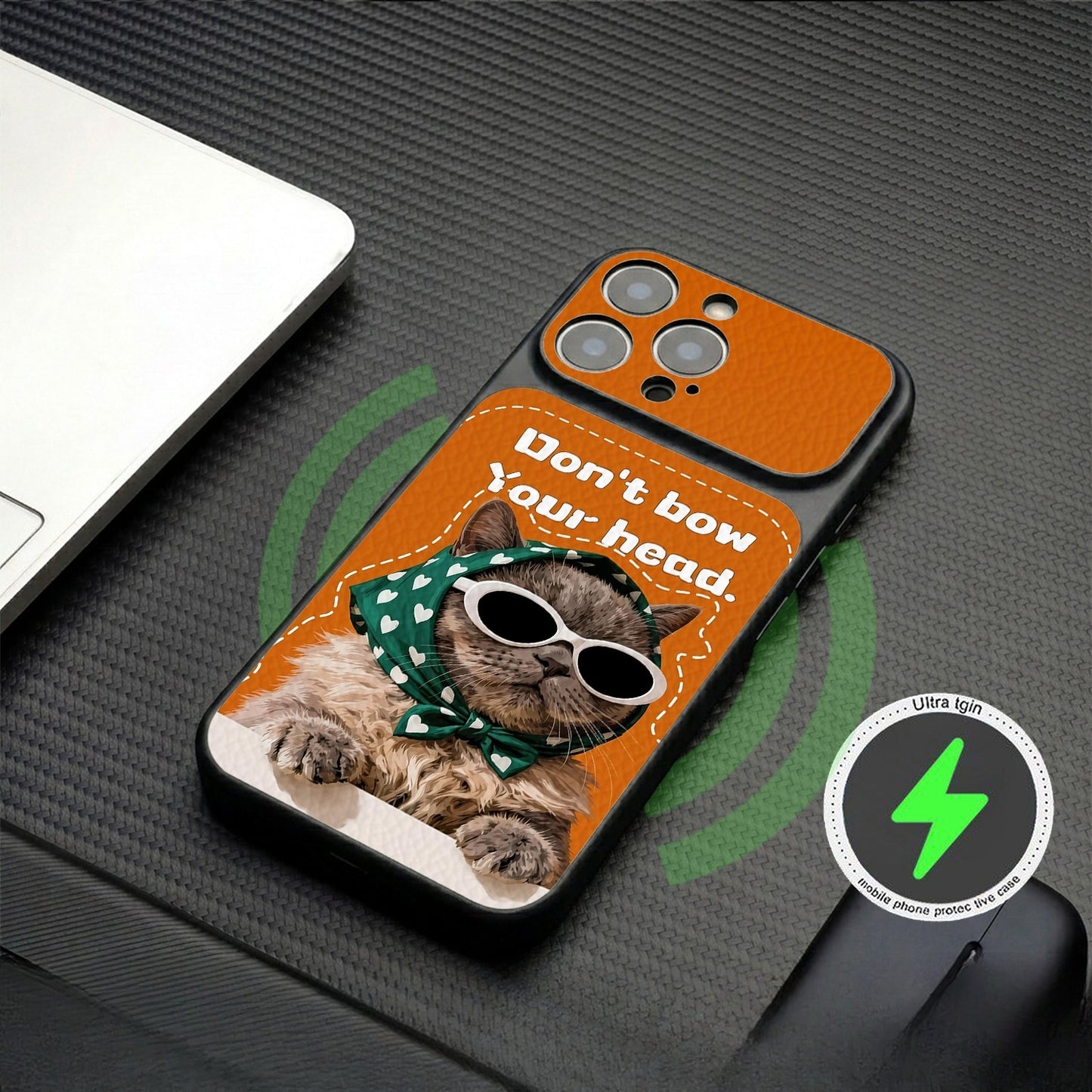 Fun Cat Magnetic Apple Phone Case