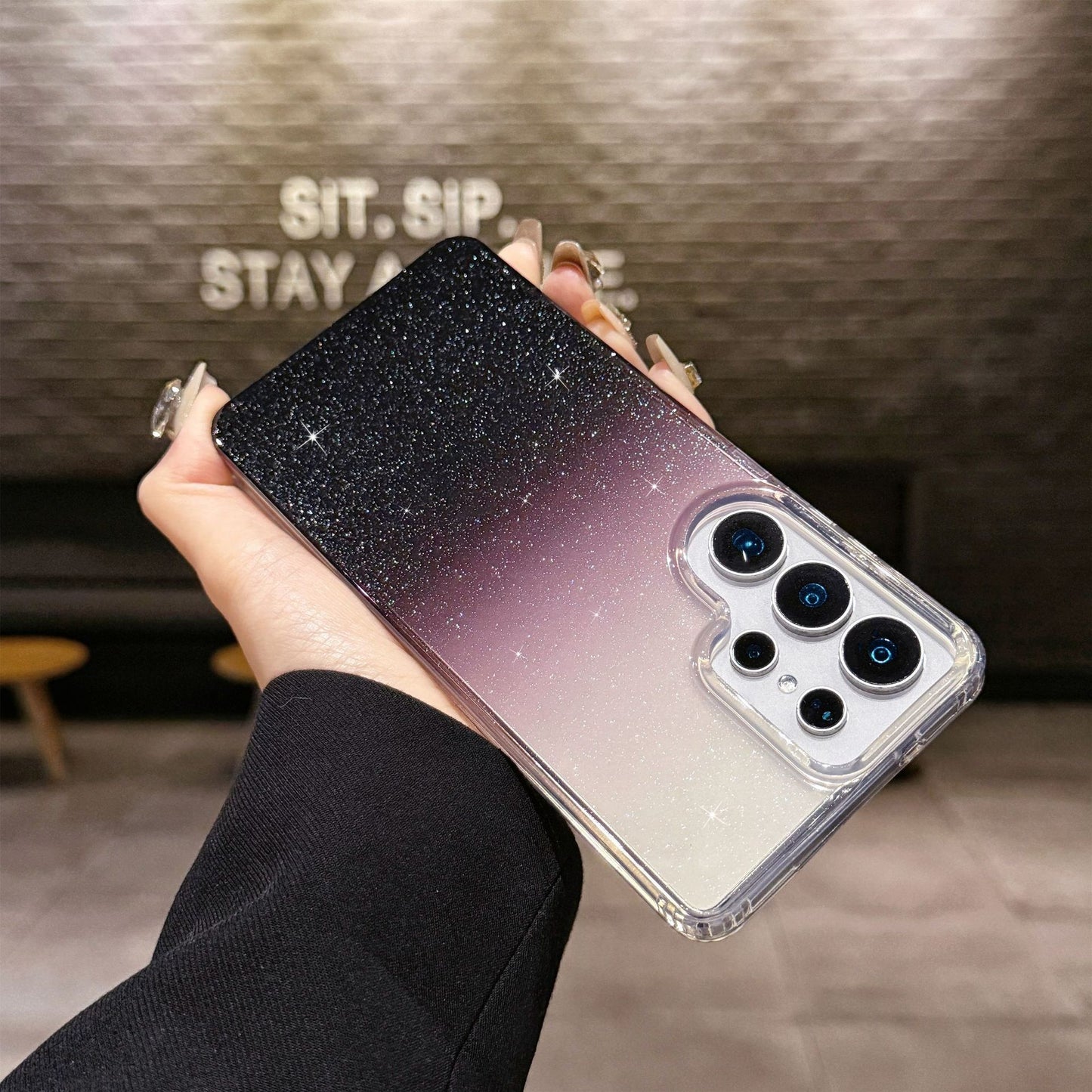 Starry Sky Gradient Glitter Samsung Phone Case