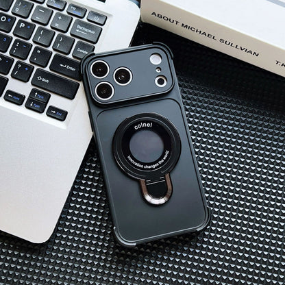 Skin-like frosted airbag anti-drop magnetic stand Apple phone case