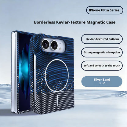 Frameless carbon fiber textured magnetic Apple phone case
