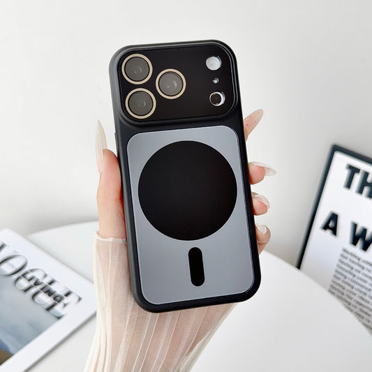 Frosted anti-drop magnetic ring large window Apple phone case