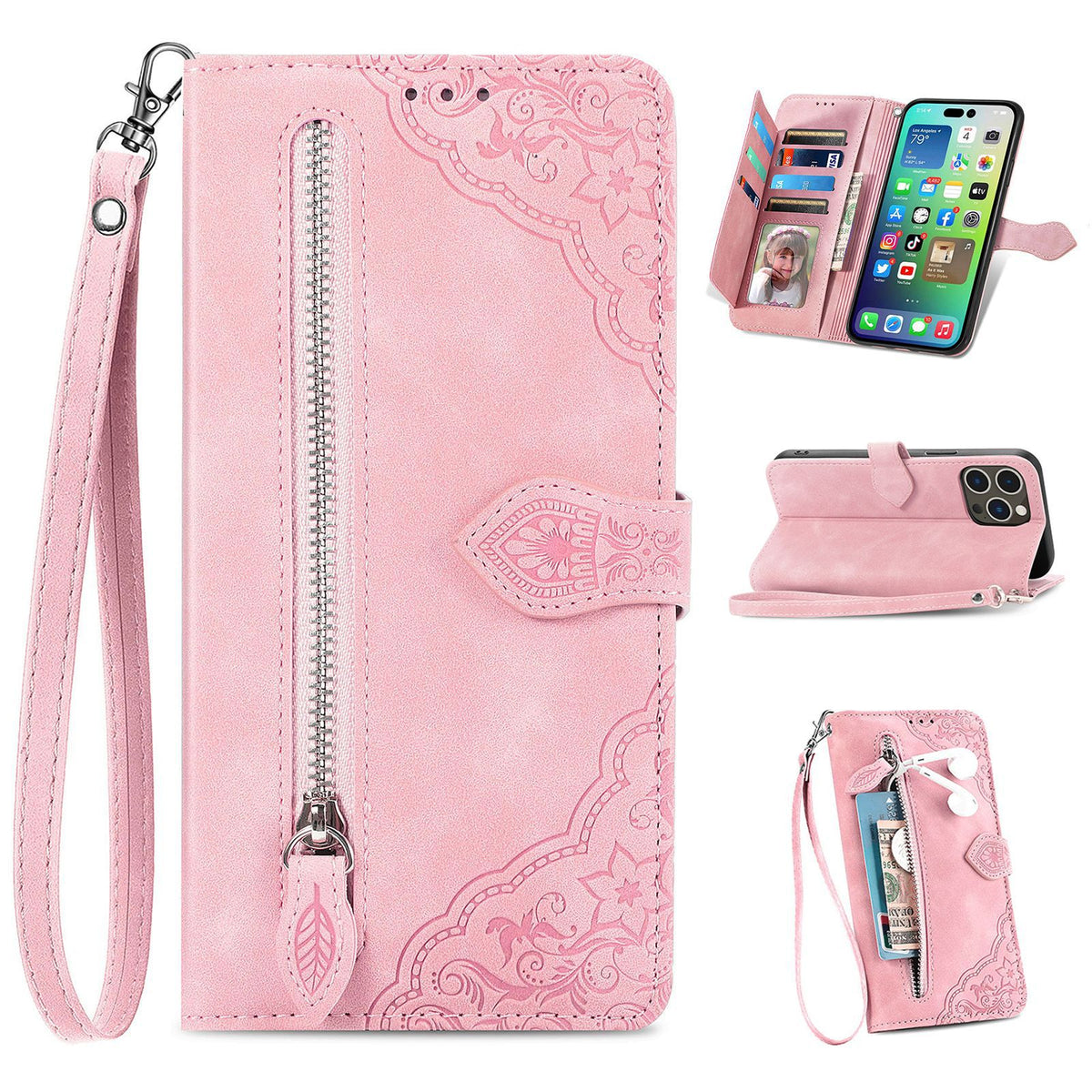 Flip-style leather Samsung phone case