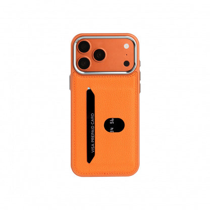 Leather lychee texture card holder Apple phone case