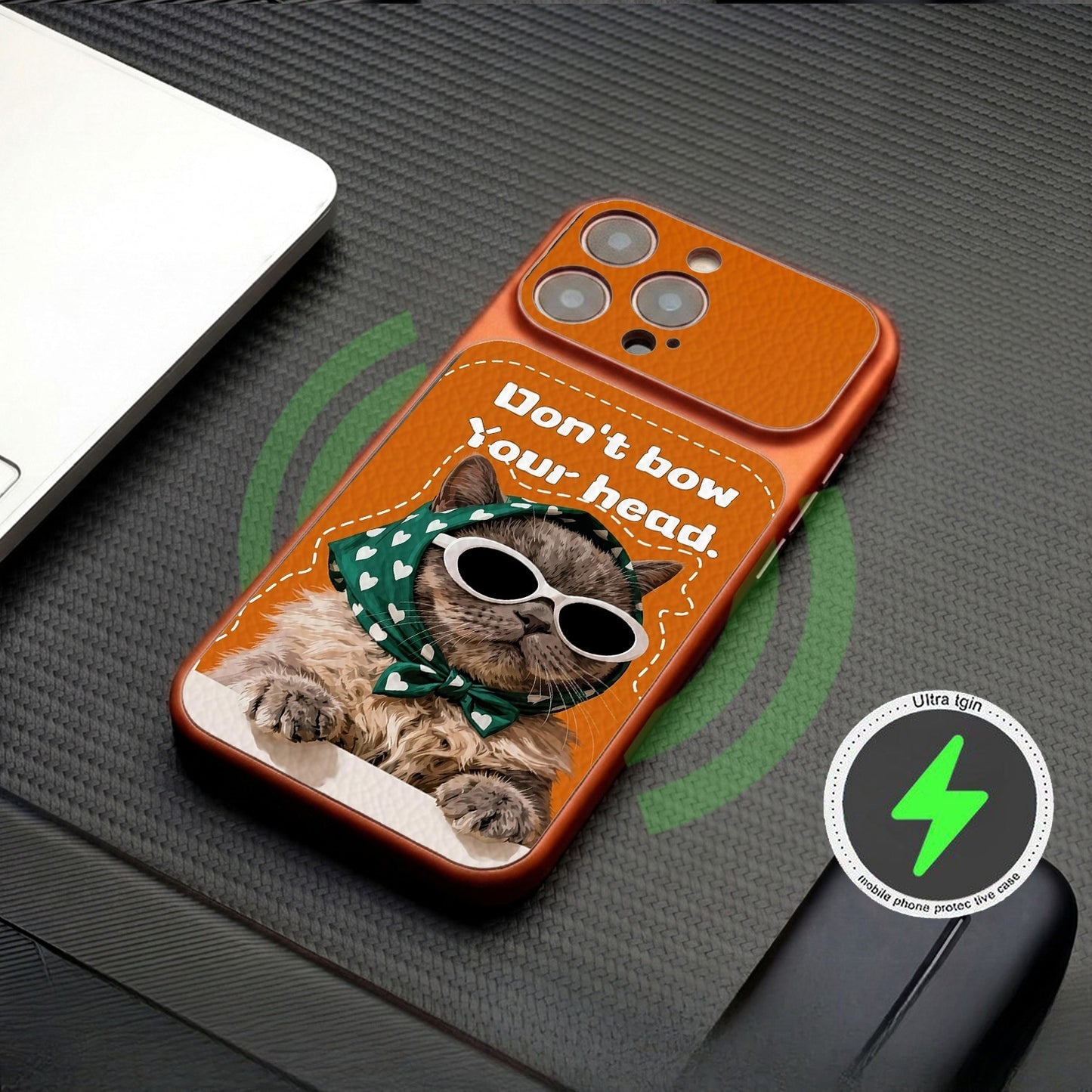 Fun Cat Magnetic Apple Phone Case