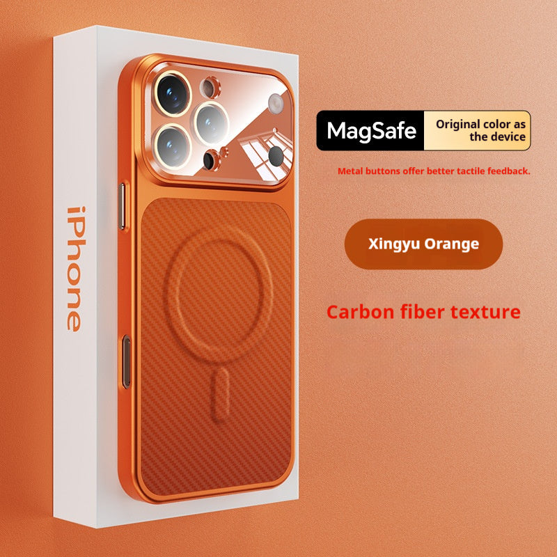 Carbon fiber painted magnetic Apple phone case