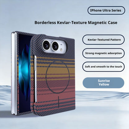 Frameless carbon fiber textured magnetic Apple phone case