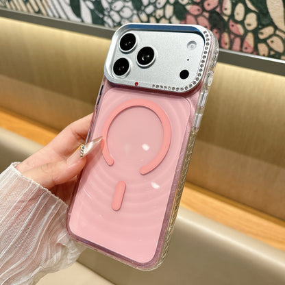 Rhinestone-studded ripple magnetic Apple phone case