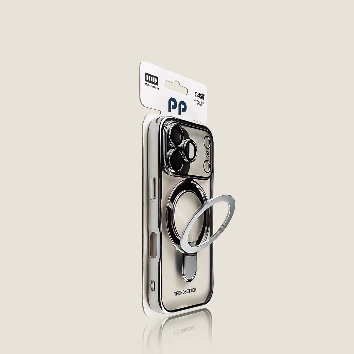 Electroplated magnetic stand Apple phone case
