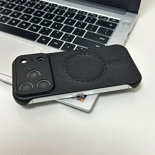 Lychee-patterned frameless magnetic Apple phone case