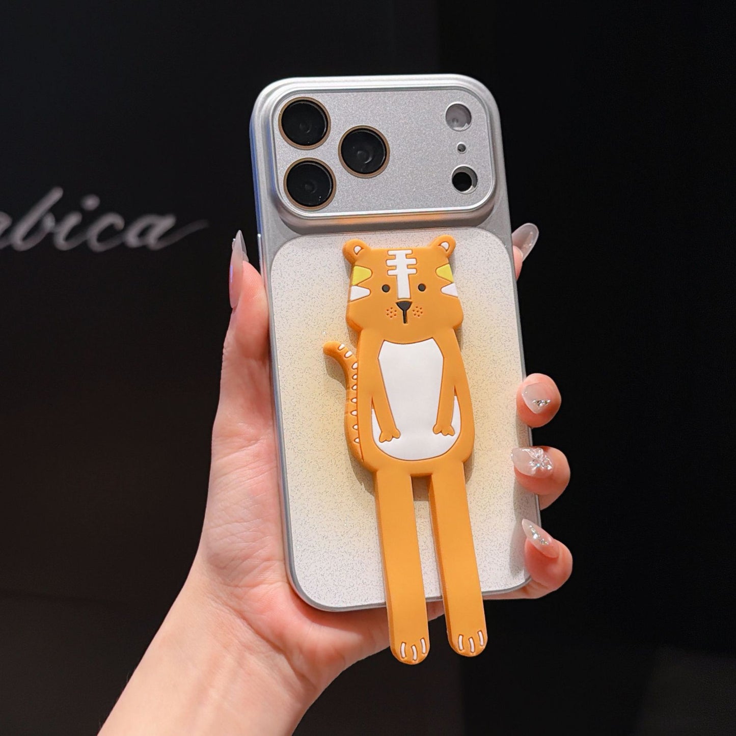 Glittery Cute Cartoon Apple Phone Case