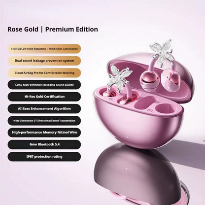 Wireless Bluetooth Earphones Sports Hanging Butterfly Earrings
