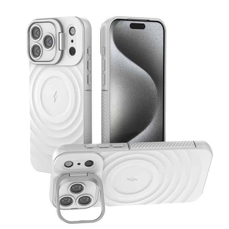Full-coverage invisible bracket corrugated Apple phone case
