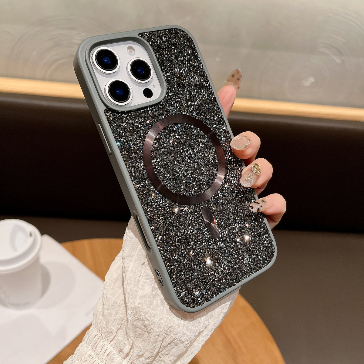Luxury Glitter Rhinestone Magnetic Apple Phone Case