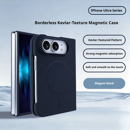 Frameless carbon fiber textured magnetic Apple phone case
