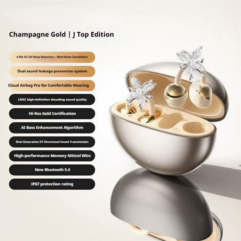 Wireless Bluetooth Earphones Sports Hanging Butterfly Earrings