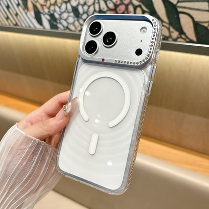Rhinestone-studded ripple magnetic Apple phone case