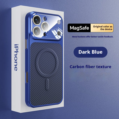 Carbon fiber painted magnetic Apple phone case