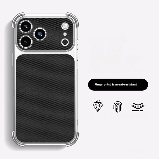 Metallic Paint Triangular Pattern Four-Corner Drop-Proof Apple Phone Case