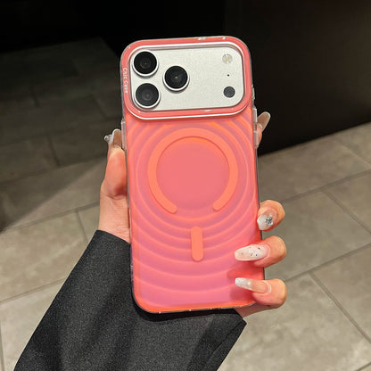 Wavy pattern magnetic color-changing Apple phone case