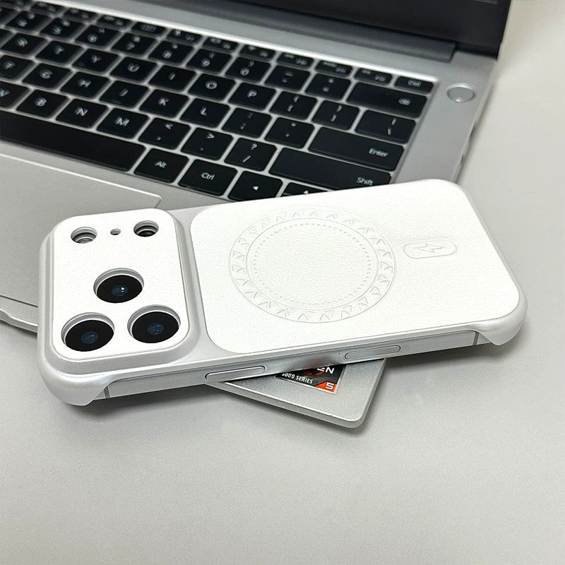 Lychee-patterned frameless magnetic Apple phone case