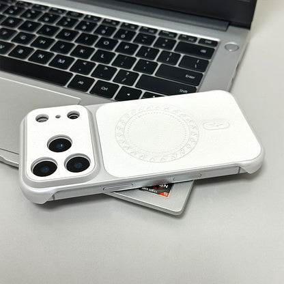 Lychee-patterned frameless magnetic Apple phone case