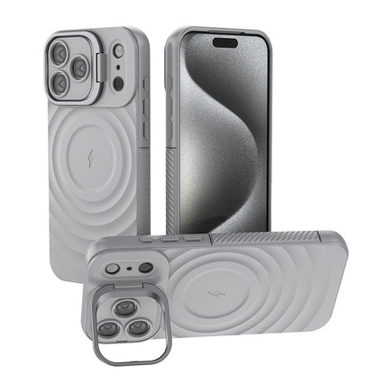 Full-coverage invisible bracket corrugated Apple phone case