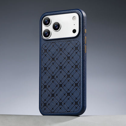 Leather Lychee Texture Starry Apple Phone Case