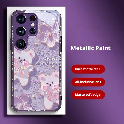 Glass oil painting bear Samsung phone case