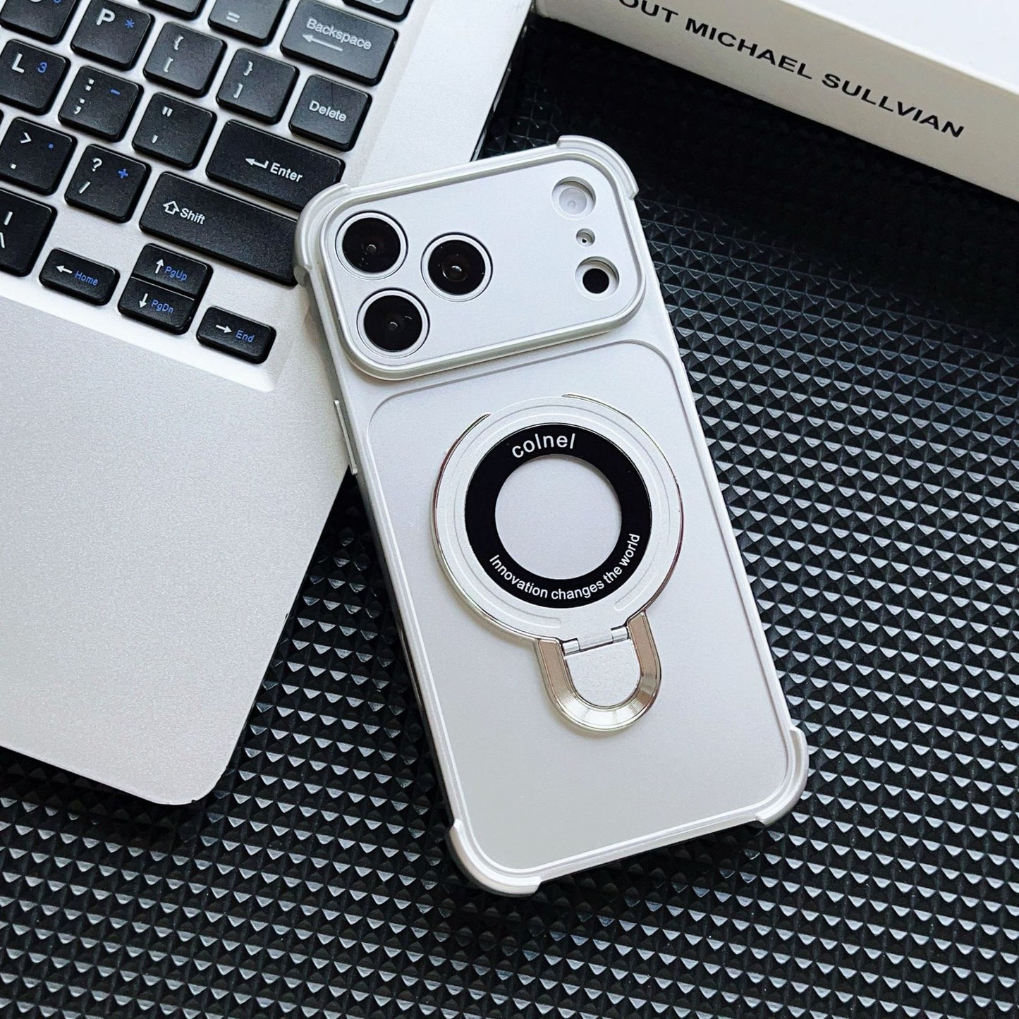 Skin-like frosted airbag anti-drop magnetic stand Apple phone case