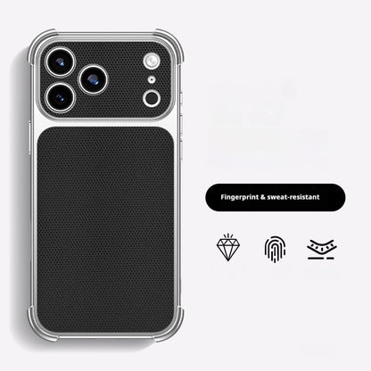Metallic Paint Triangular Pattern Four-Corner Drop-Proof Apple Phone Case