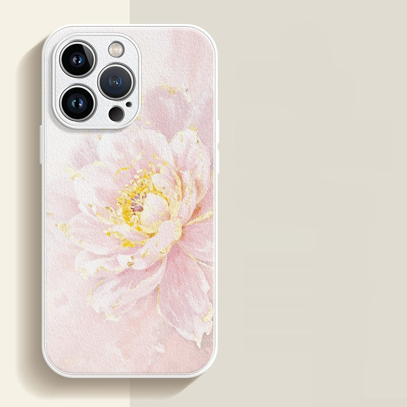 Painted Peony Apple Phone Case