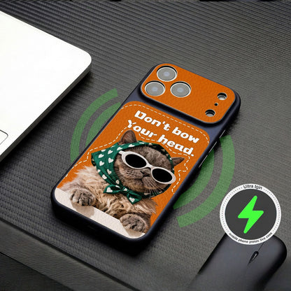 Fun Cat Magnetic Apple Phone Case