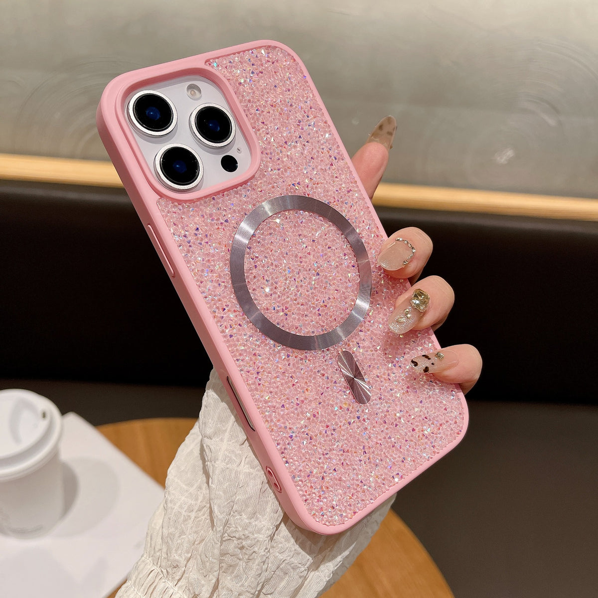 Luxury Glitter Rhinestone Magnetic Apple Phone Case