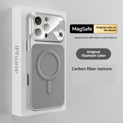 Carbon fiber painted magnetic Apple phone case