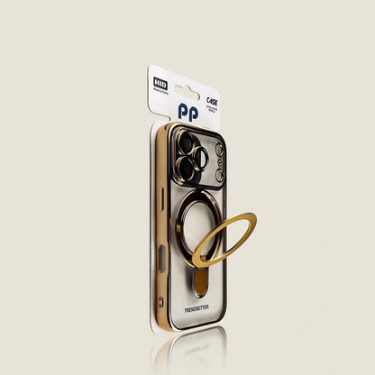 Electroplated magnetic stand Apple phone case