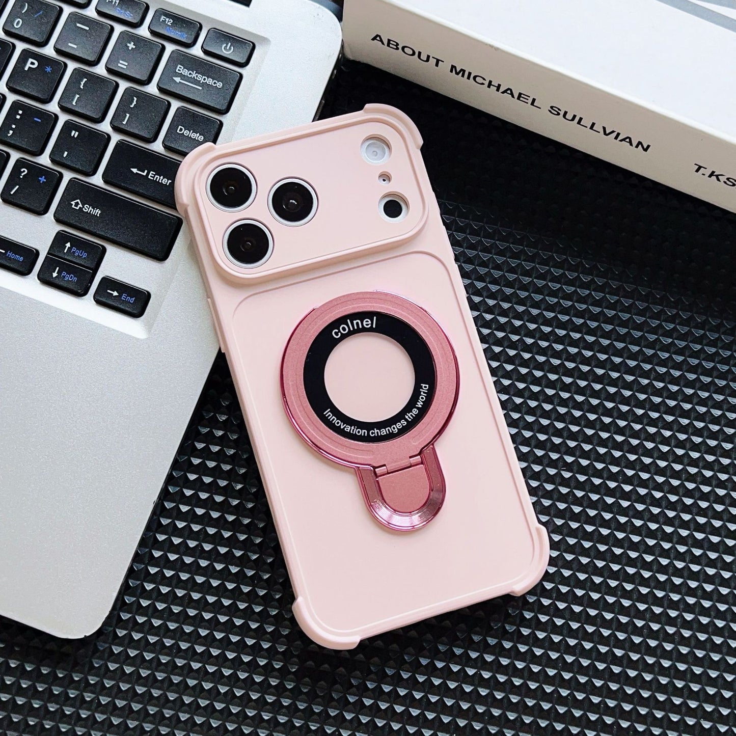 Skin-like frosted airbag anti-drop magnetic stand Apple phone case