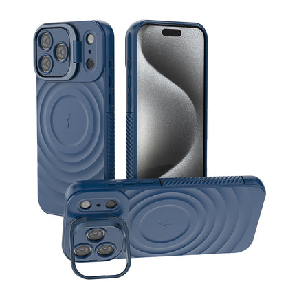 Full-coverage invisible bracket corrugated Apple phone case