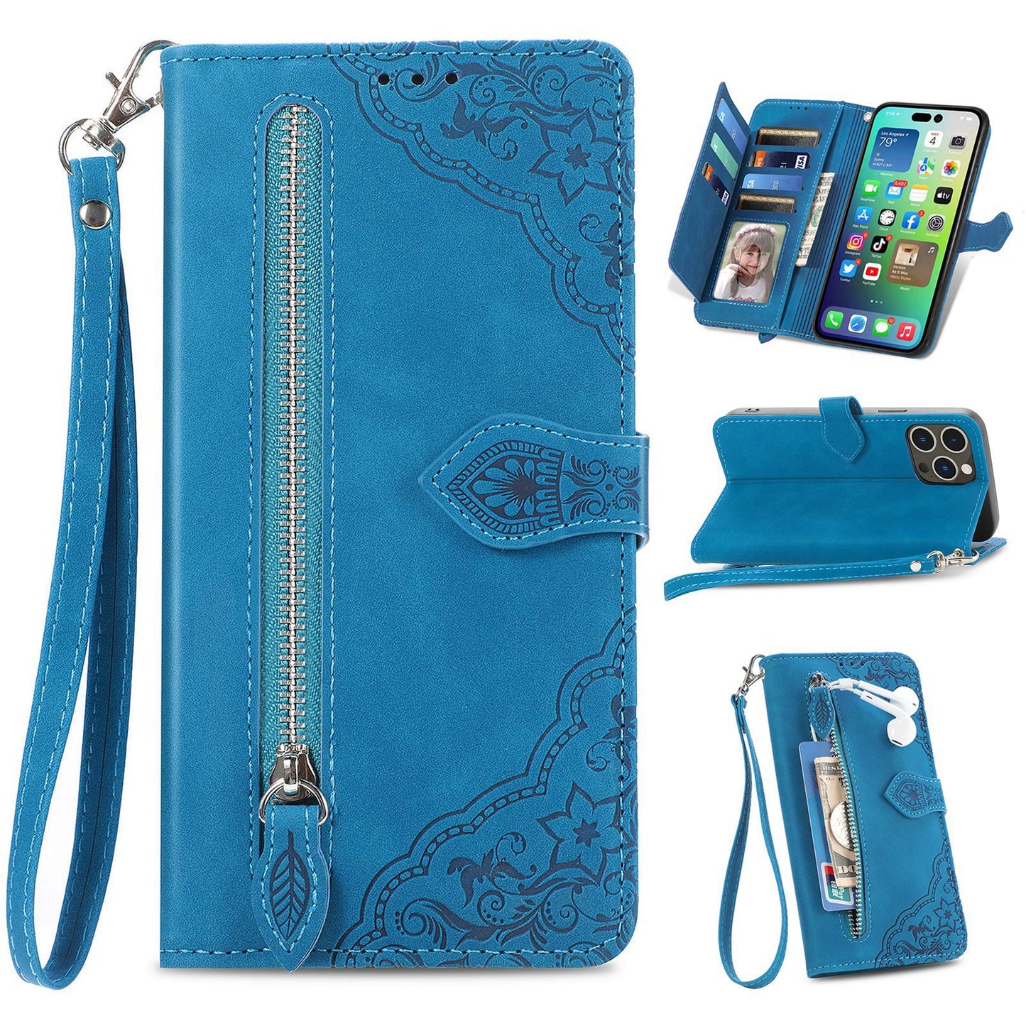 Flip-style leather Apple phone case
