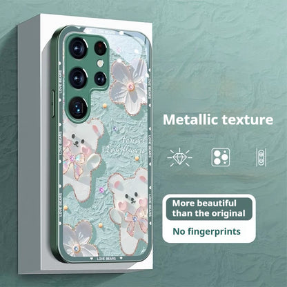 Glass oil painting bear Samsung phone case