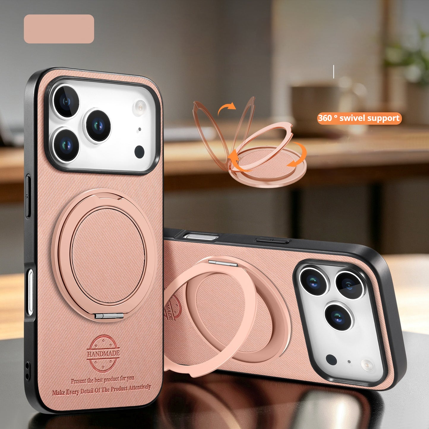 Leather rotating stand magnetic Apple phone case