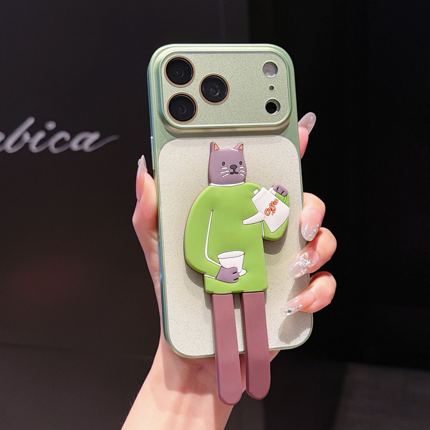 Glittery Cute Cartoon Apple Phone Case