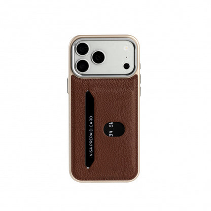 Leather lychee texture card holder Apple phone case