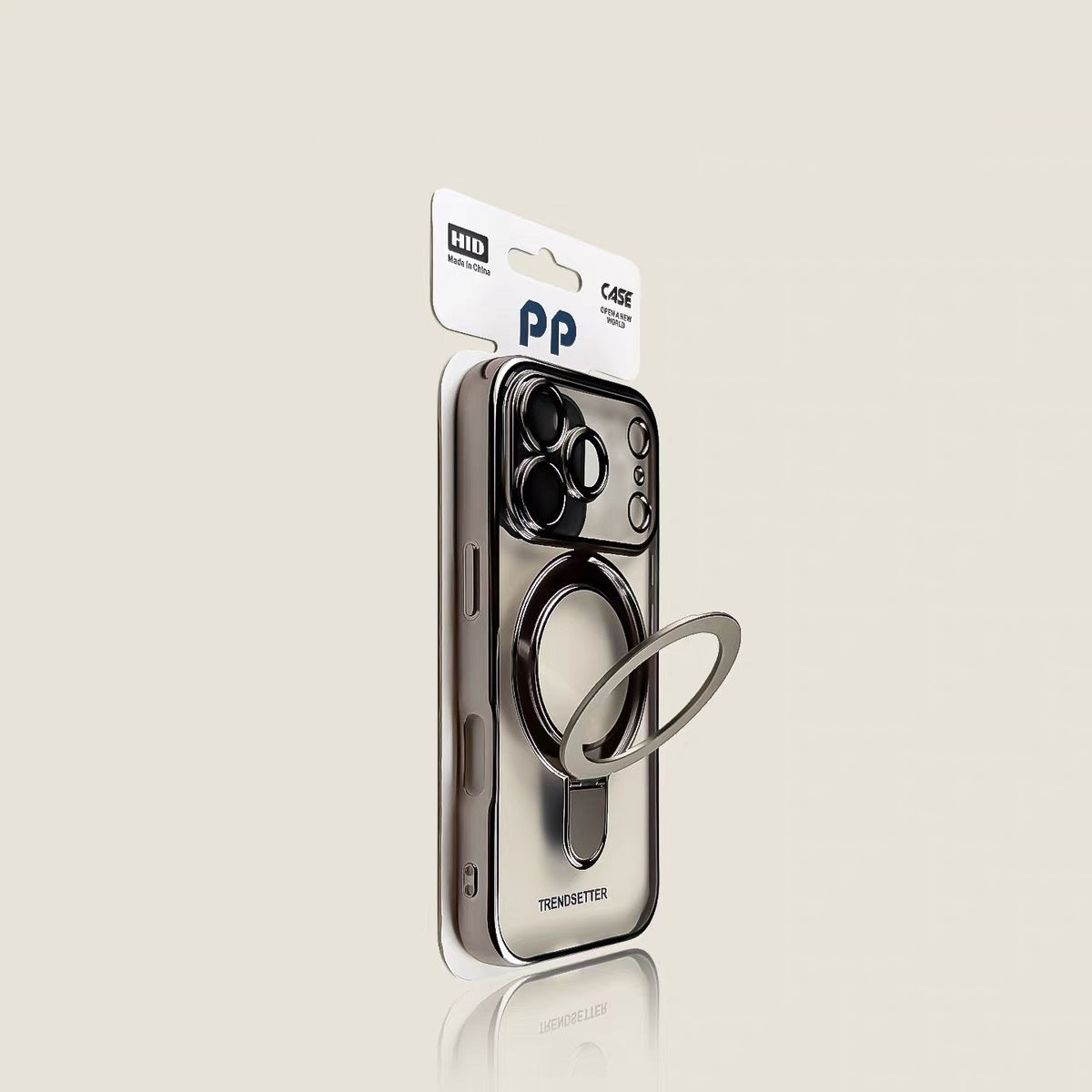 Electroplated magnetic stand Apple phone case