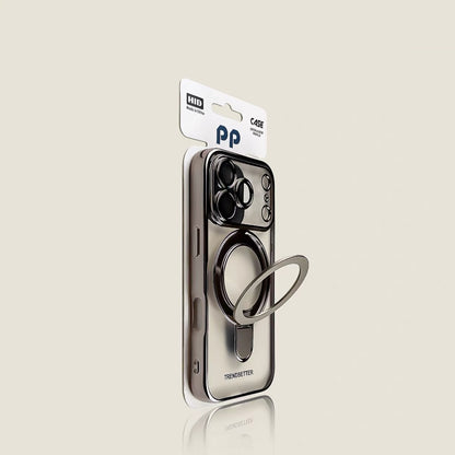 Electroplated magnetic stand Apple phone case