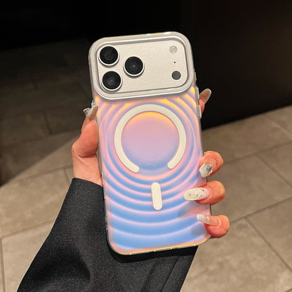 Wavy pattern magnetic color-changing Apple phone case
